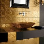 Zlatá linie ve wellness a SPA ožívá - obklady ze zlata - zlatá barva v interiéru 